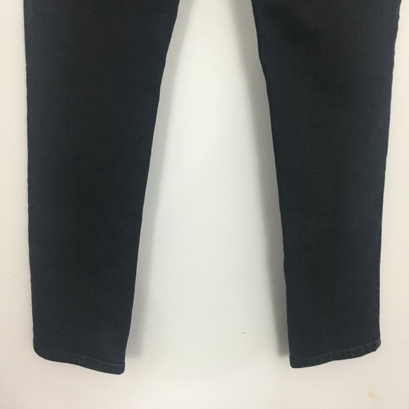 Levis Womens 10 Black Studded Embroidered Mid Rise Cotton Blend Skinny Jeans - Picture 4 of 11